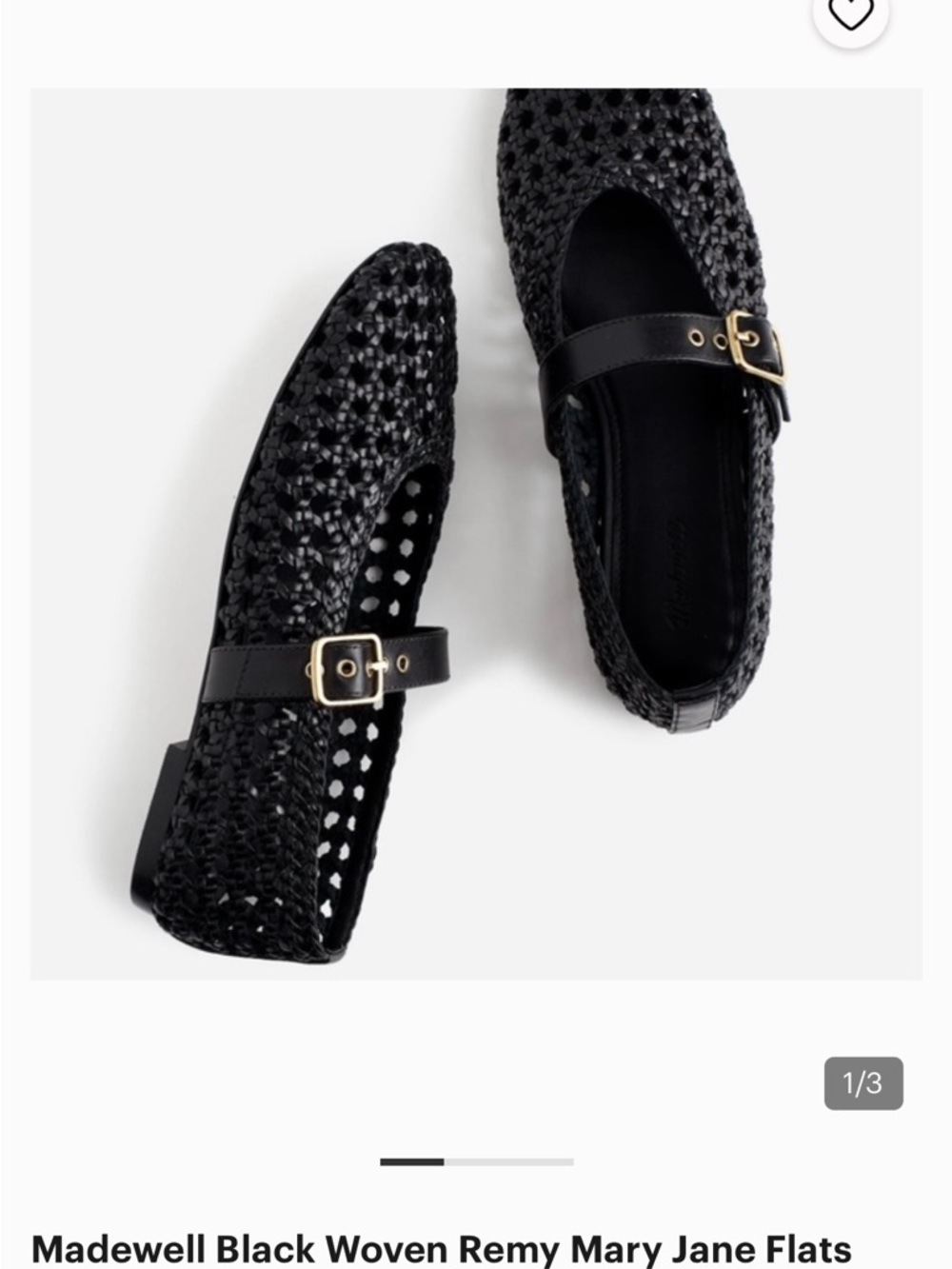 Madewell Remy Black Woven Mary Jane Loafer - Picture 2 of 6
